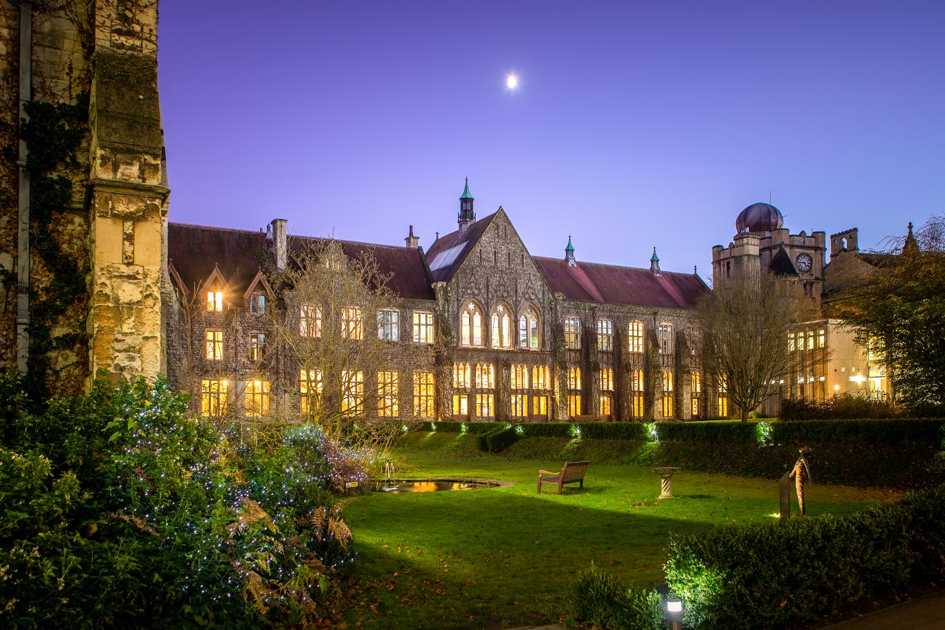 Cheltenham Ladies' College's main teaching campus in the evening