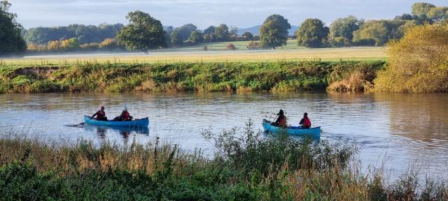 Year 10 CLC students paddle on the River Severn