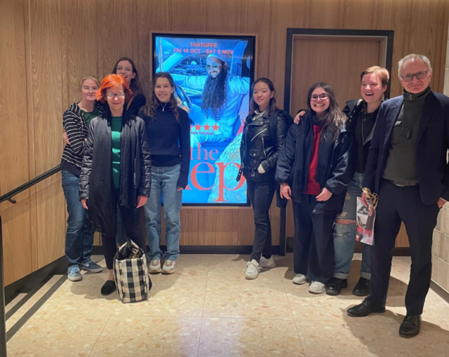 Group photo of CLC Sixth Form students at Birmingham Rep Theatre